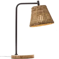 Lámpara de mesa Sogod 40W E14 Mimbre Café