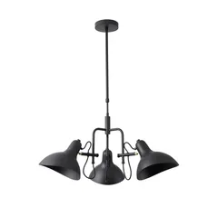 Lámpara colgante Traz de 3 Luces tipo E27 Negro
