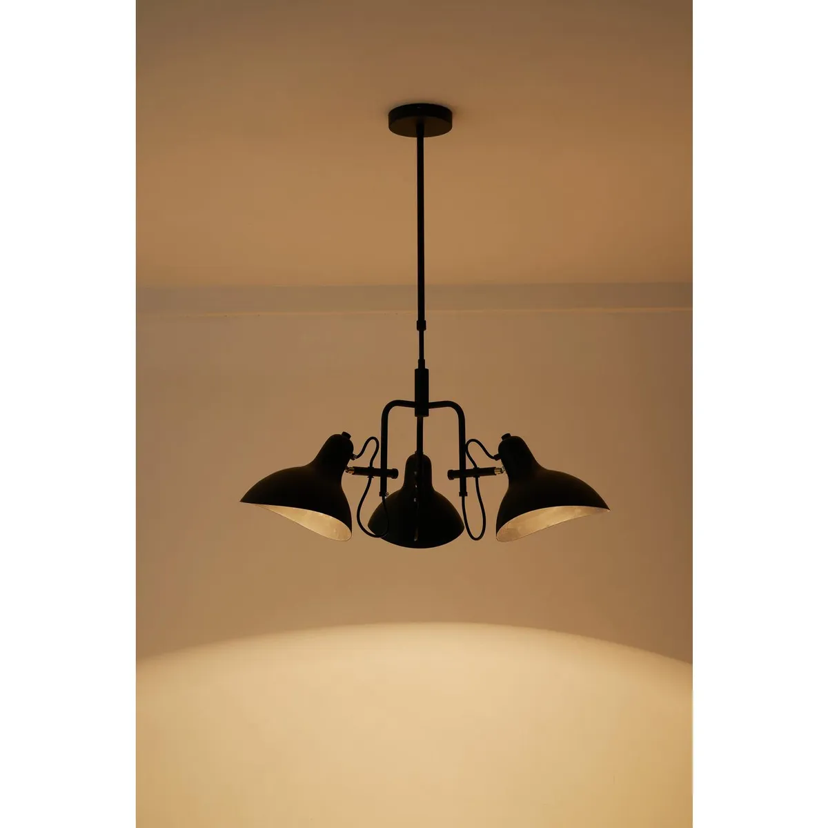 Just Home Collection - Lámpara colgante Traz de 3 Luces tipo E27 Negro