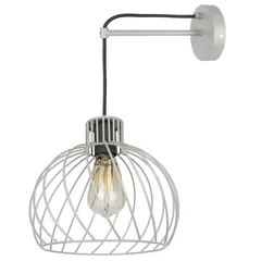 Aplique Oval Tela Gris 1 Luz E27