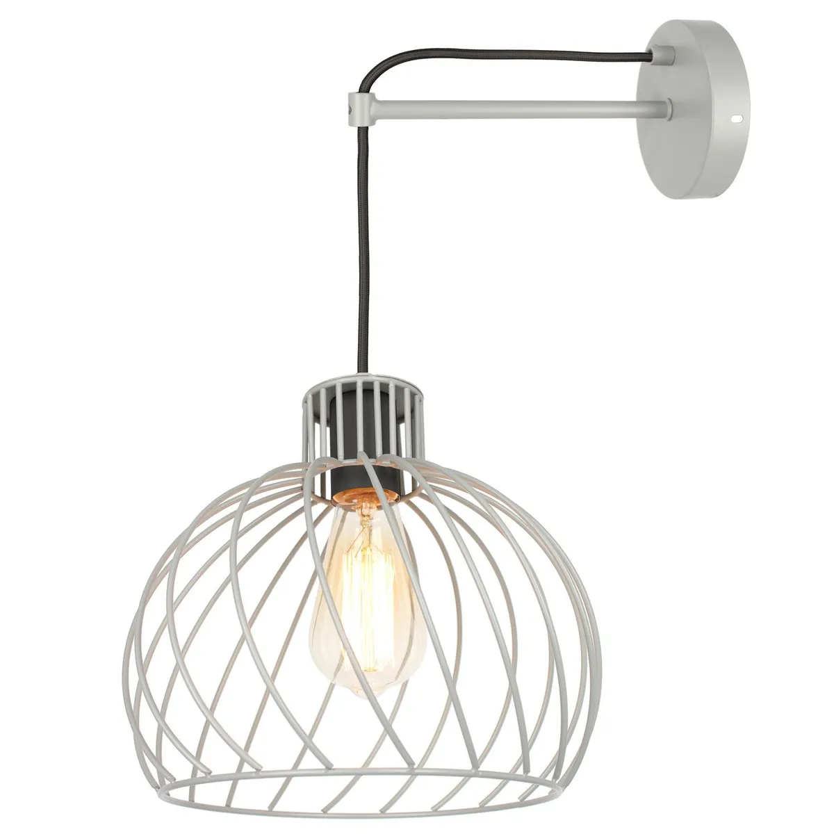 Aplique Oval Tela Gris 1 Luz E27, marca Just Home Collection - Foto 2