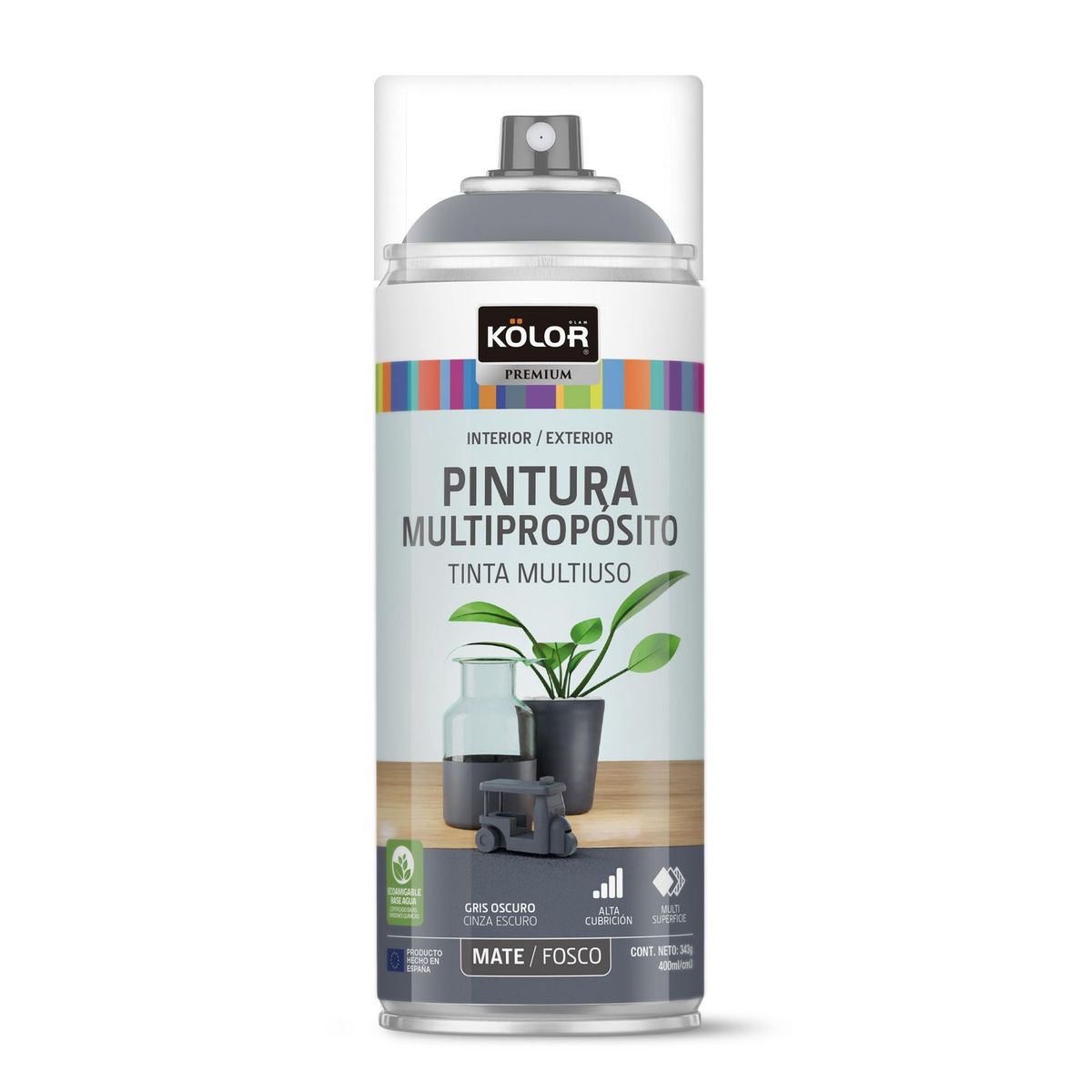 Kolor - Spray Kolor Gris Oscuro Mate 400 ML