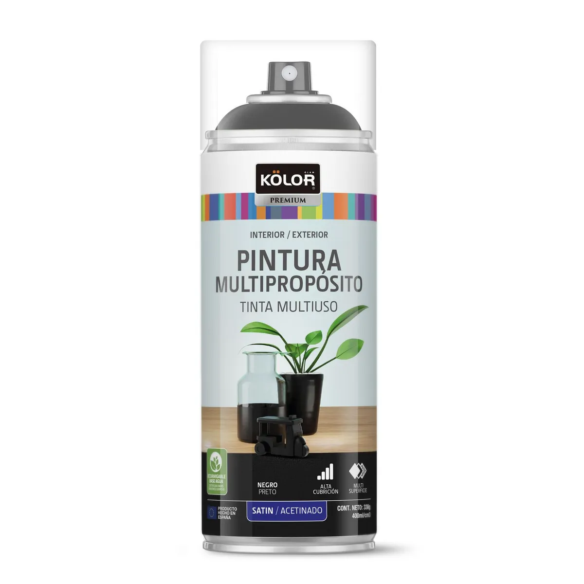 Spray Kolor Negro Satin 400 Ml, marca Kolor - Foto Principal