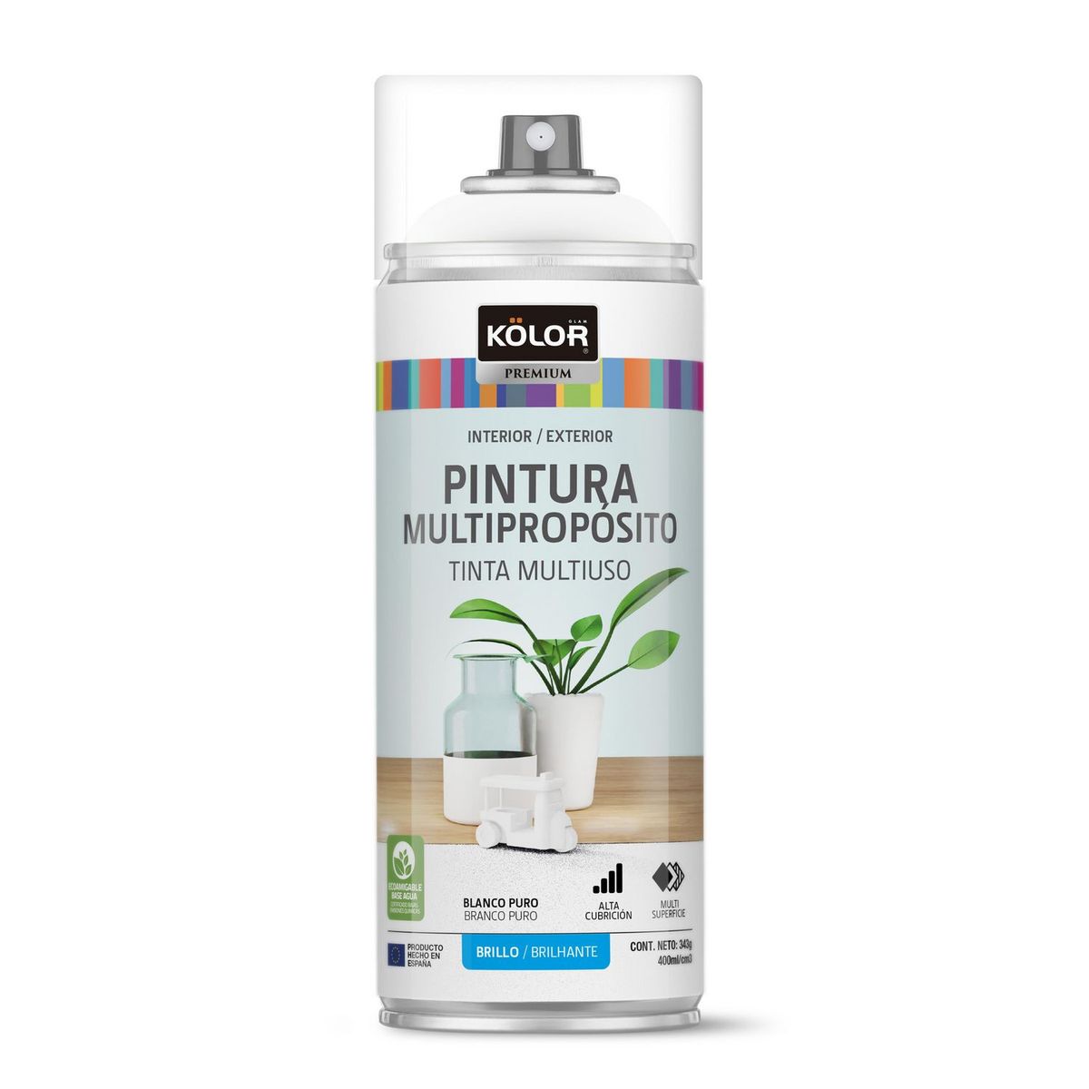 Spray Kolor Blanco Puro Brillante 400 Ml, marca Kolor - Foto Principal