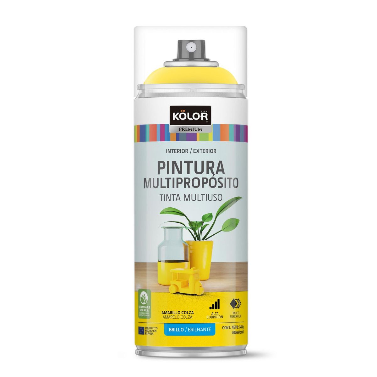 Spray Kolor Amarillo Colza Brillo 400 Ml, marca Kolor - Foto Principal