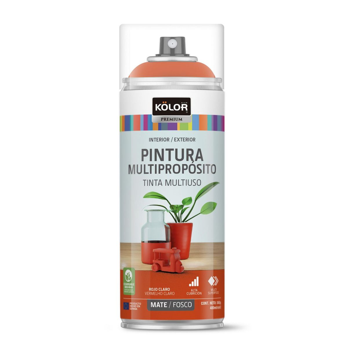 Spray Kolor Rojo Claro Mate 400 Ml, marca Kolor - Foto Principal