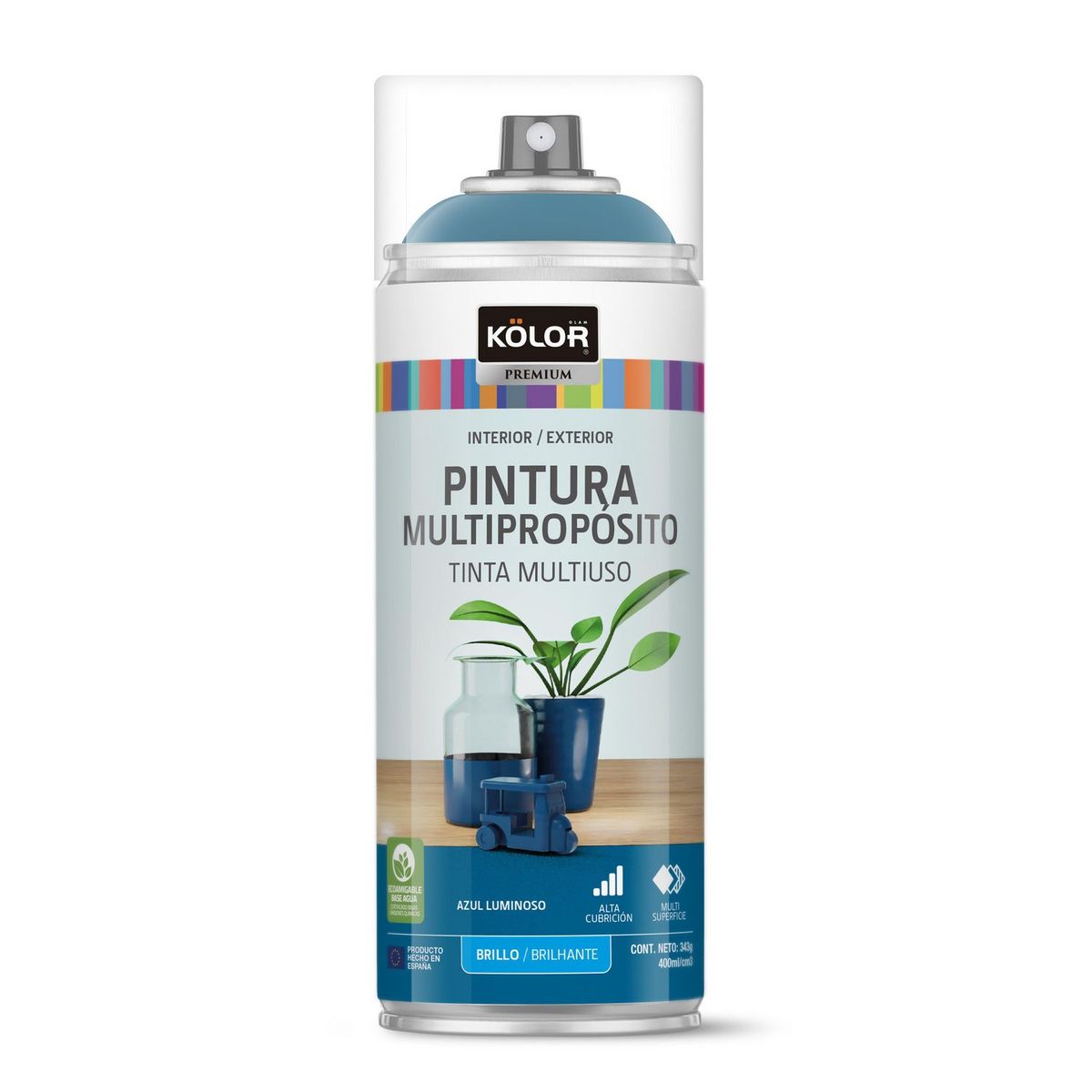 Kolor - Spray Kolor Azul Luminoso Brillo 400 Ml