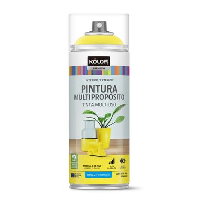 Spray Kolor Amarillo Zinc Brillo 400 Ml