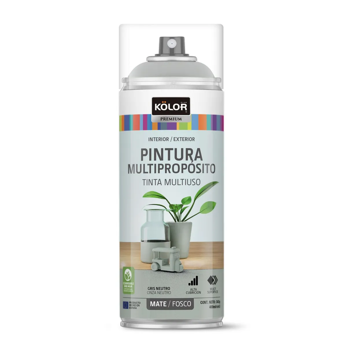 Kolor - Spray Kolor Gris Neutro Mate 400 Ml