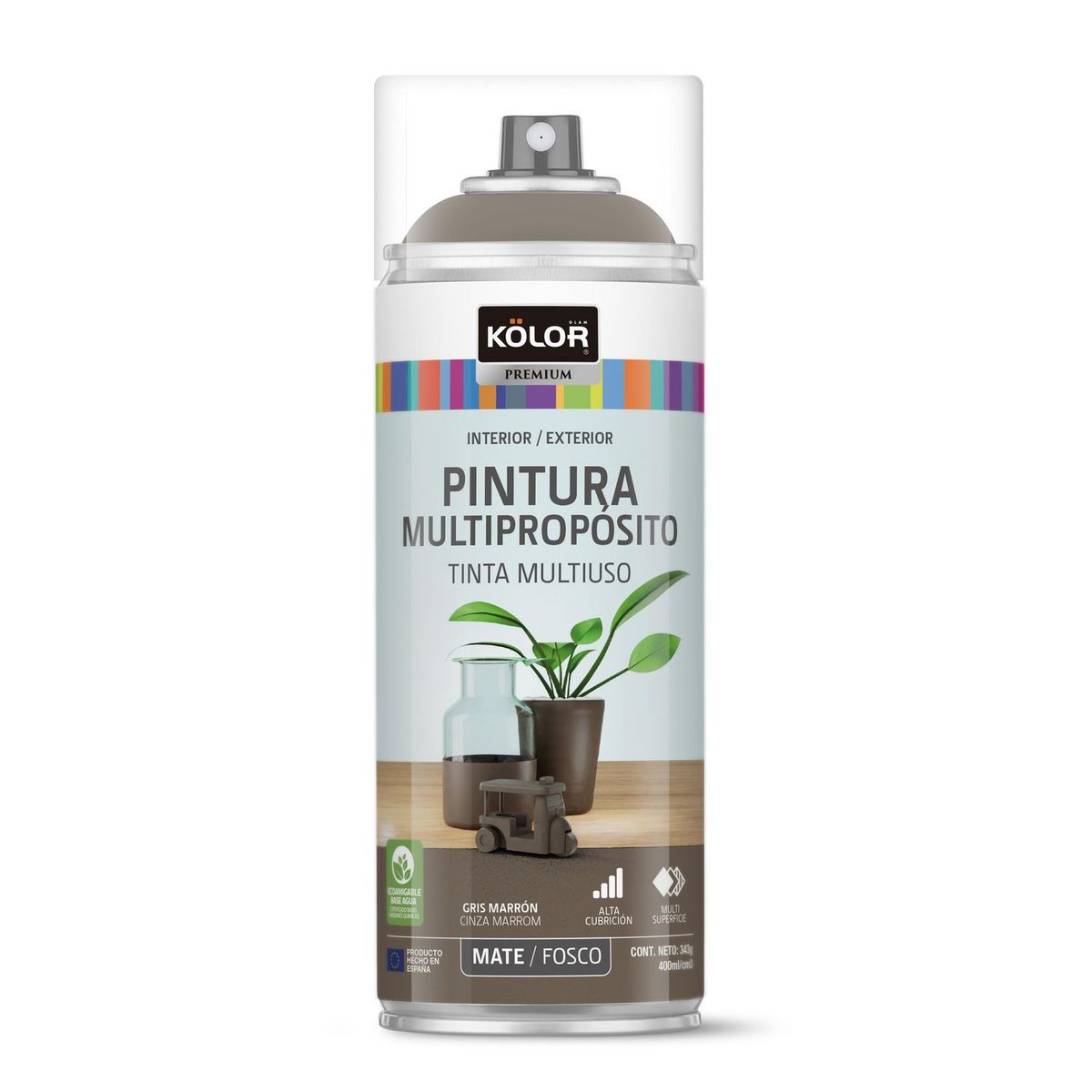 Kolor - Spray Kolor Gris Marron Mate 400 Ml