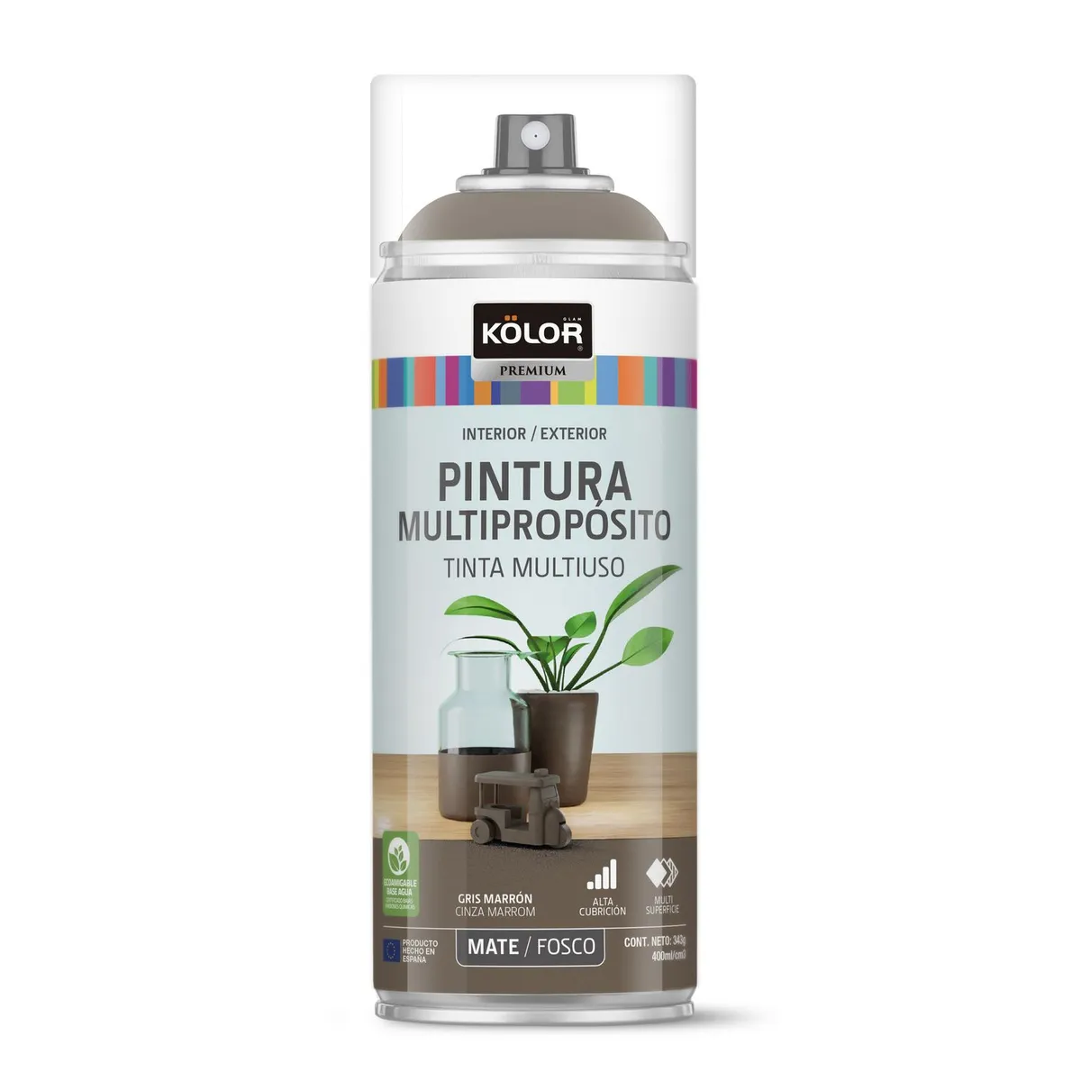 Kolor - Spray Kolor Gris Marron Mate 400 Ml
