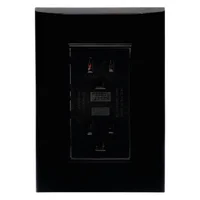 Placa Armada con Contacto Duplex Falla a Tierra, Negro Lugano