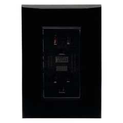 Placa Armada con Contacto Duplex Falla a Tierra, Negro Lugano