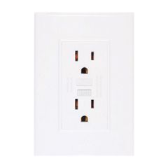Placa Armada con Contacto Duplex Falla a Tierra, Blanco Lugano