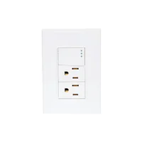 Placa Armada 3 Modulos +Apagador y 2 Contactos, Blanco Lugano