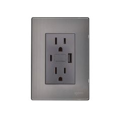 Placa Inox Contacto Duplex + USB + USB-C, Oxford