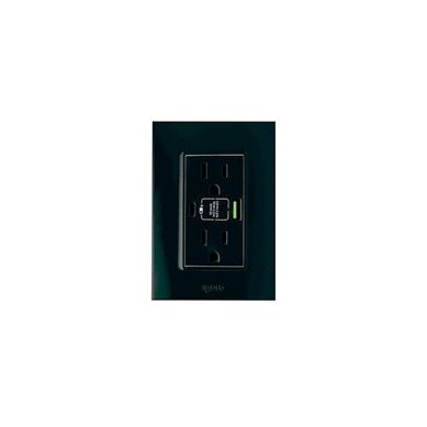 Placa Armada Contacto Duplex + USB + USB-C, Negro Lugano
