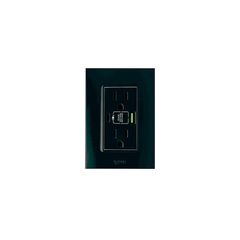Placa Armada Contacto Duplex + USB + USB-C, Negro Lugano