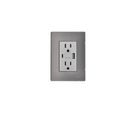 Placa Inox Contacto Duplex + USB + USB-C, Plata
