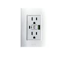 Placa Armada Contacto Duplex + USB + USB-C, Blanco Lugano