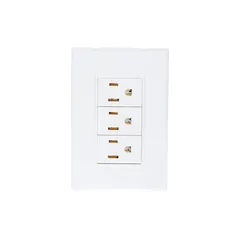 Placa Armada 3 Modulos + 3 Contactos, Blanco Lugano