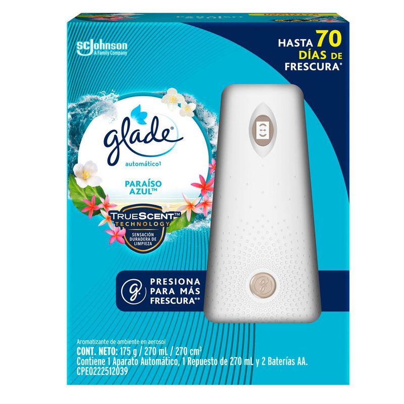 Glade - Aparato automatico paraiso azul 175 gr