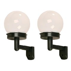 Kit de 2 lámparas LED para pared exterior Marsella Negro