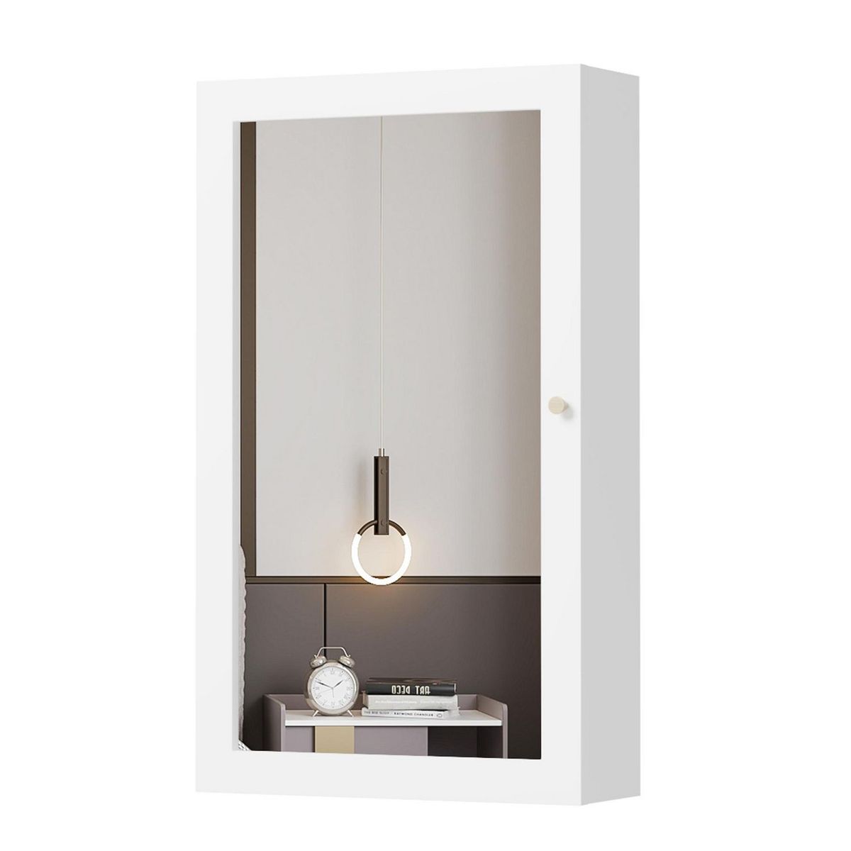 Just Home Collection - Espejo de Muro con Armario Joyero de 35 x 60 cm Blanco