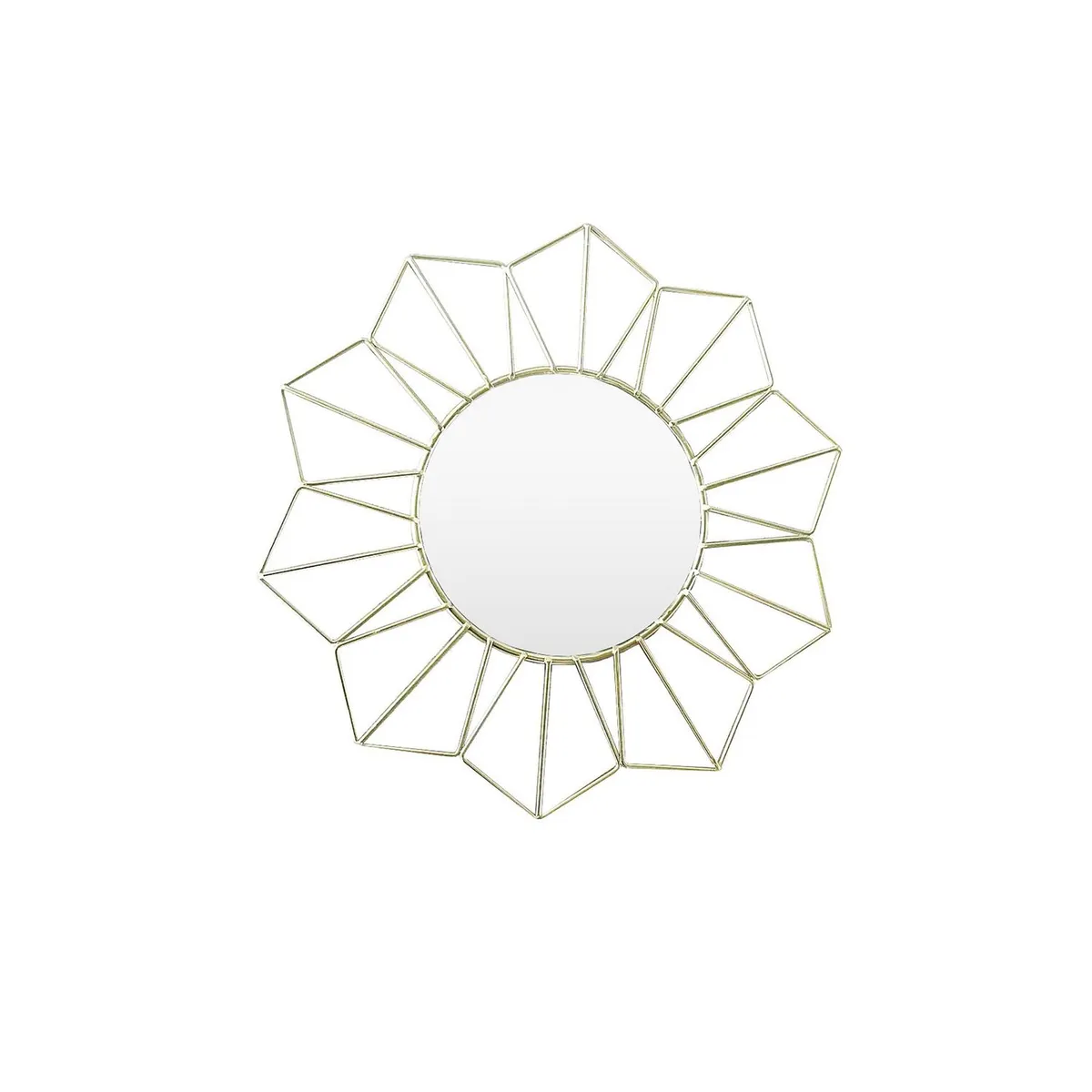 Homy - Set de 3 Espejos Decorativos Flor de 30 cm Dorado