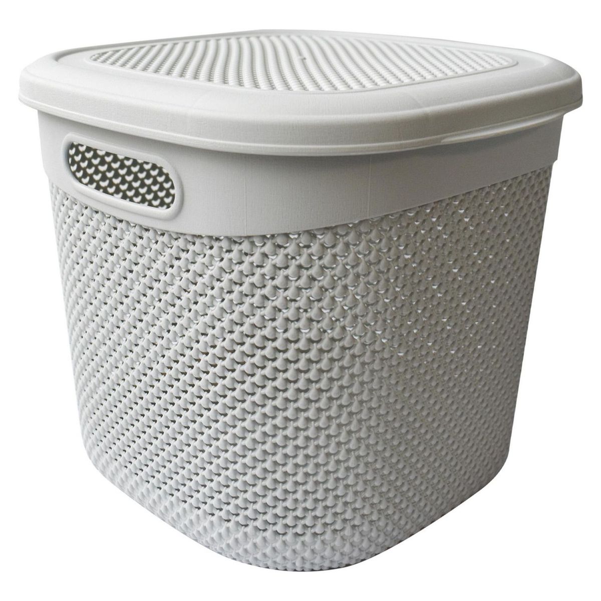 Canasta con tapa y asas gris, marca Top Choice - Foto Principal