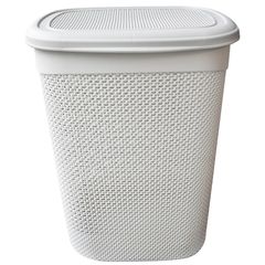 Cesto lavandería con tapa y asas gris