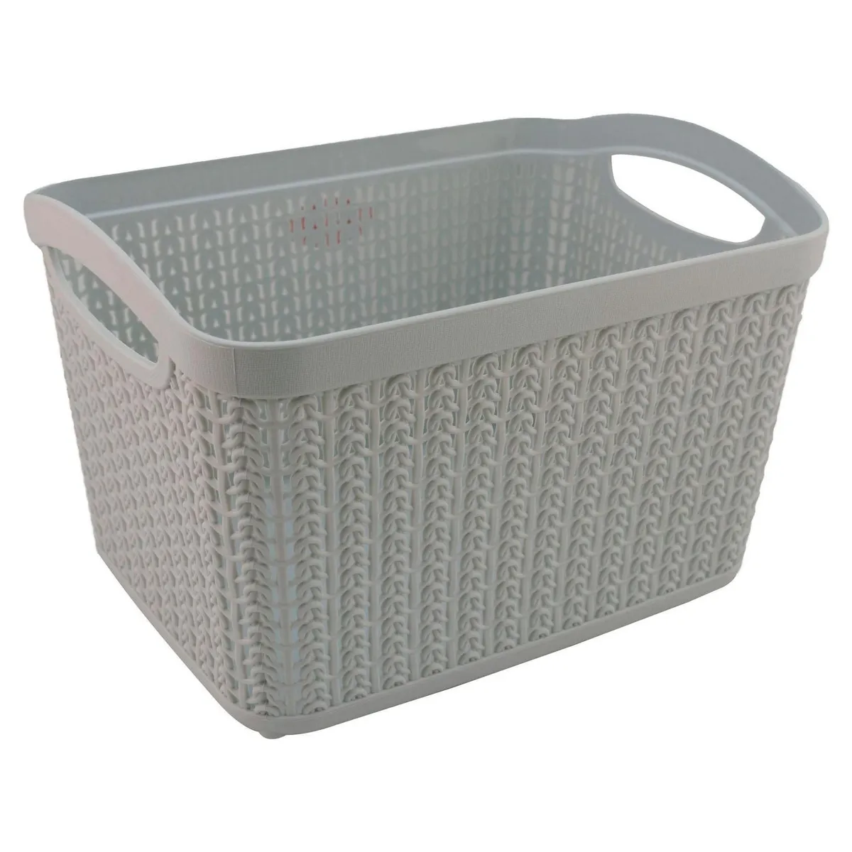 Top Choice - Cesto rectangular diseño tejido 6.6 l gris