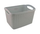 Cesto rectangular diseño tejido 6.6 l gris