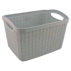 Cesto rectangular diseño tejido 6.6 l gris