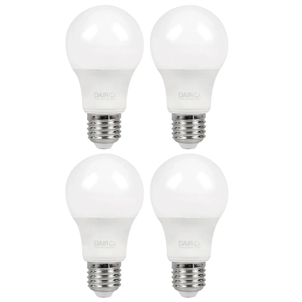 Pack de 4 focos LED A60 tipo E27 de 10.5W Luz neutra, marca Dairu - Foto Principal