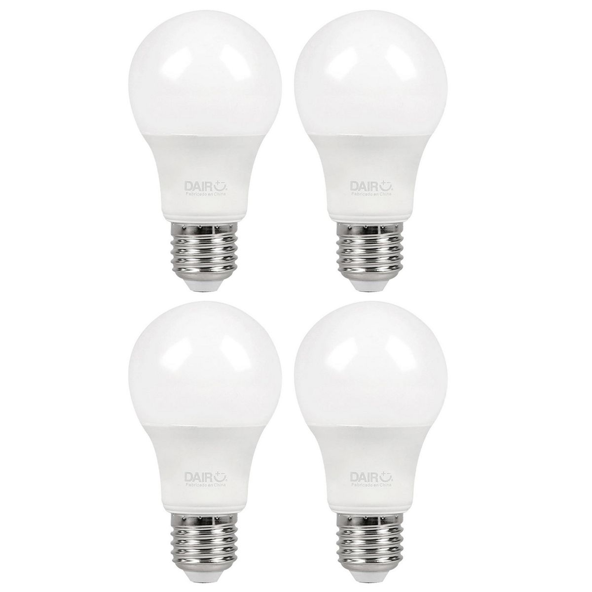 Dairu - Pack de 4 focos LED A60 tipo E27 de 7.5W Luz neutra