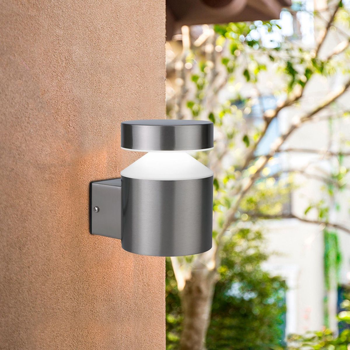 Arbotante LED para exterior Narvik 1 luz Acero, marca Just Home Collection - Foto 2