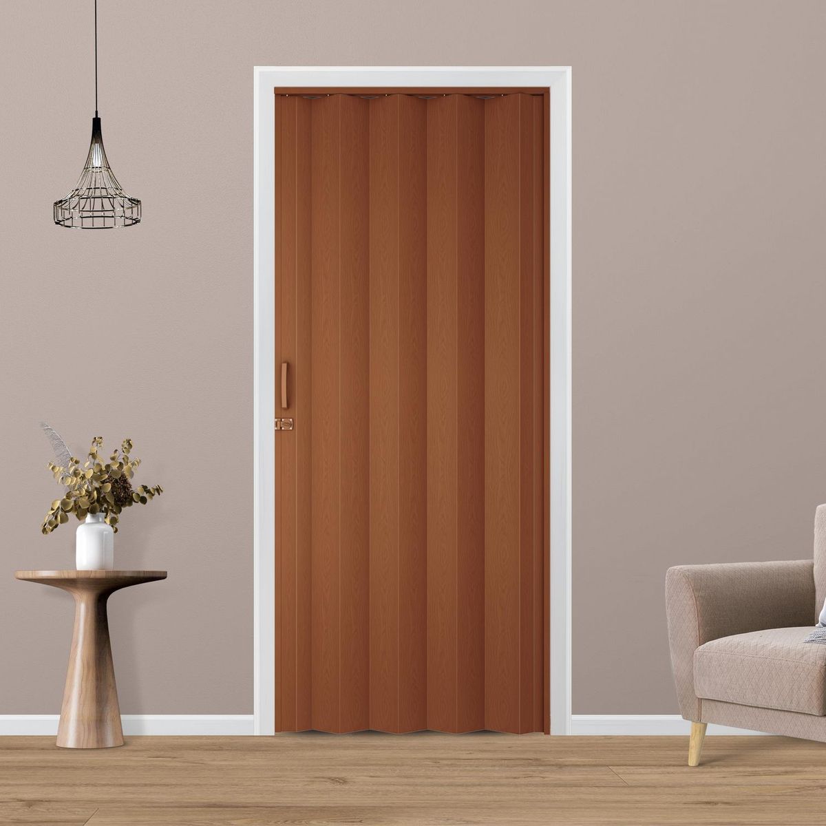 Hoggan - Puerta Plegable PVC para Closet Milano de 90 x 240 cm Blanco