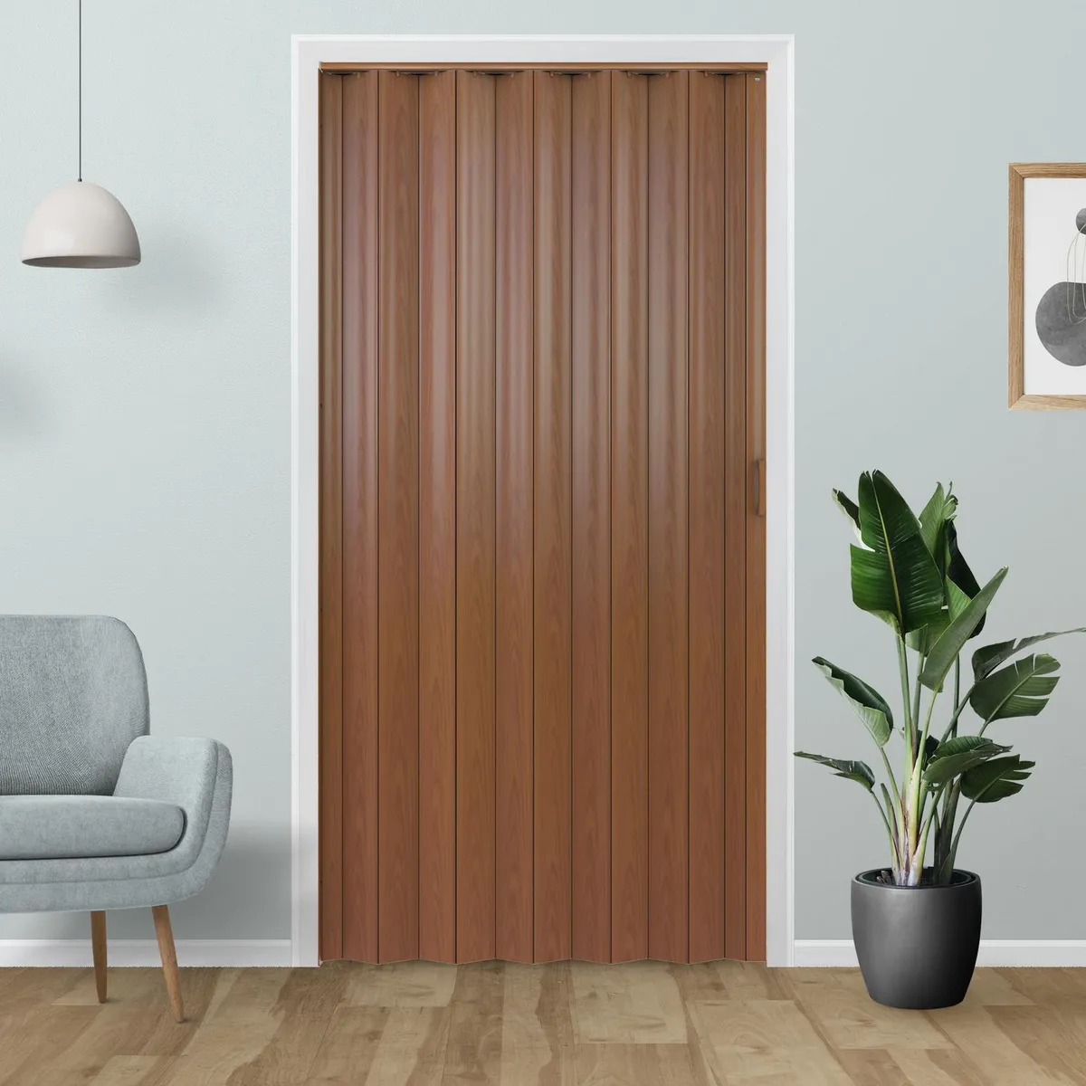 Puerta Plegable PVC para Closet Tivoli de 120 x 240 cm Caoba, marca Hoggan - Foto 2