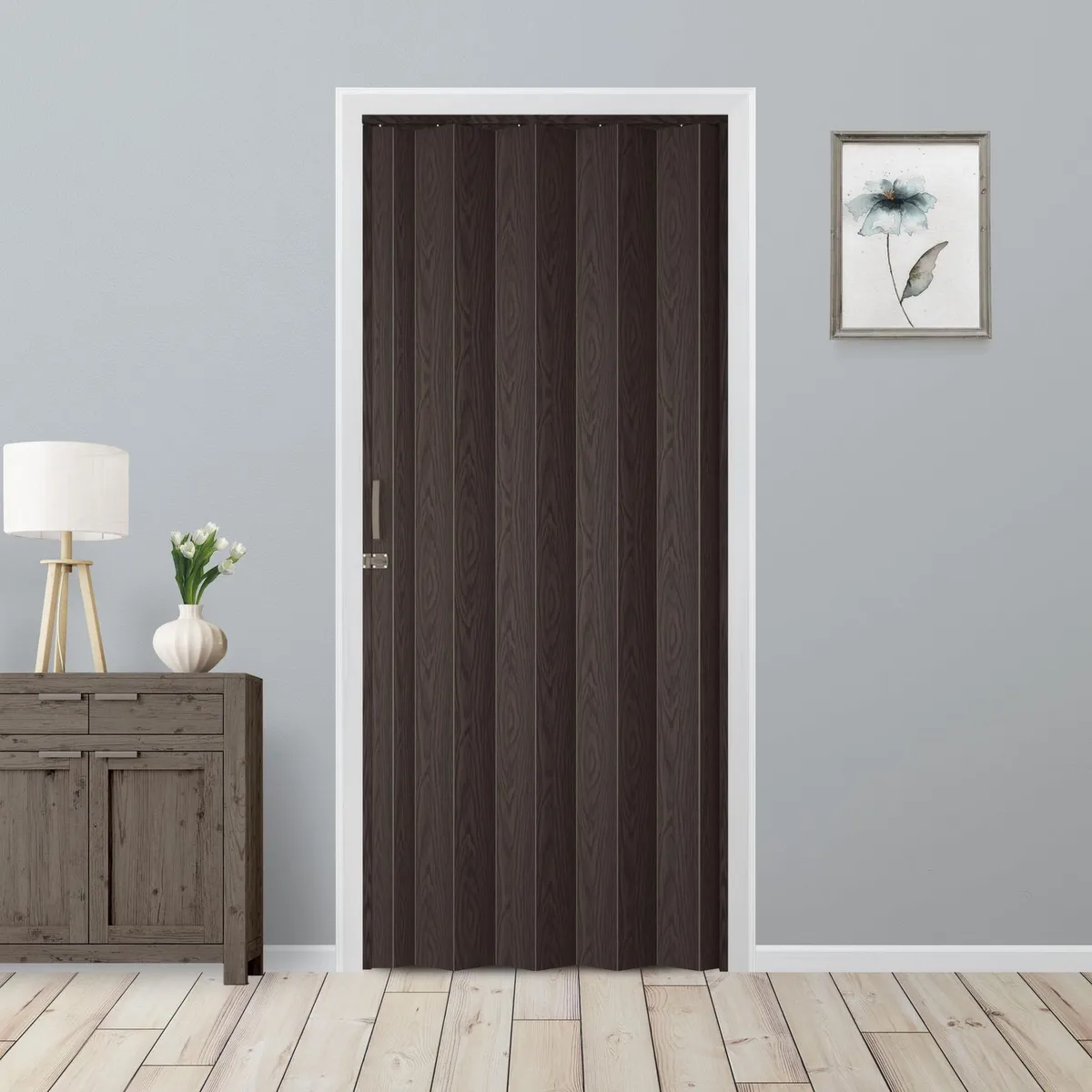 Puerta Plegable PVC para Closet Milano de 90 x 240 cm Ébano, marca Hoggan - Foto 2