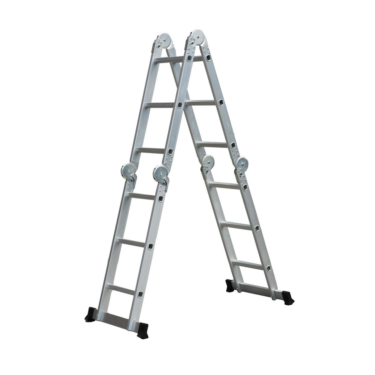 Escalera articulada de Aluminio de 12 peldaños 3.5 m hasta 150 kg, marca Redline - Foto Principal