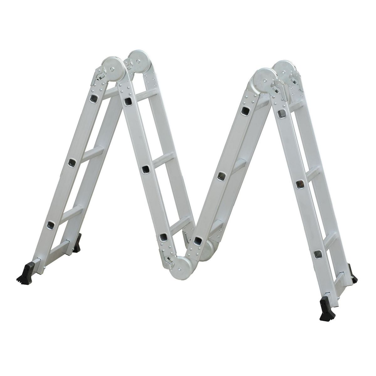 Escalera articulada de Aluminio de 12 peldaños 3.5 m hasta 150 kg, marca Redline - Foto 2