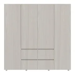 Clóset 4 puertas 4 cajones niebla
