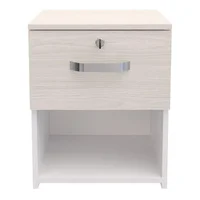 Buró 1 cajón con llave niebla