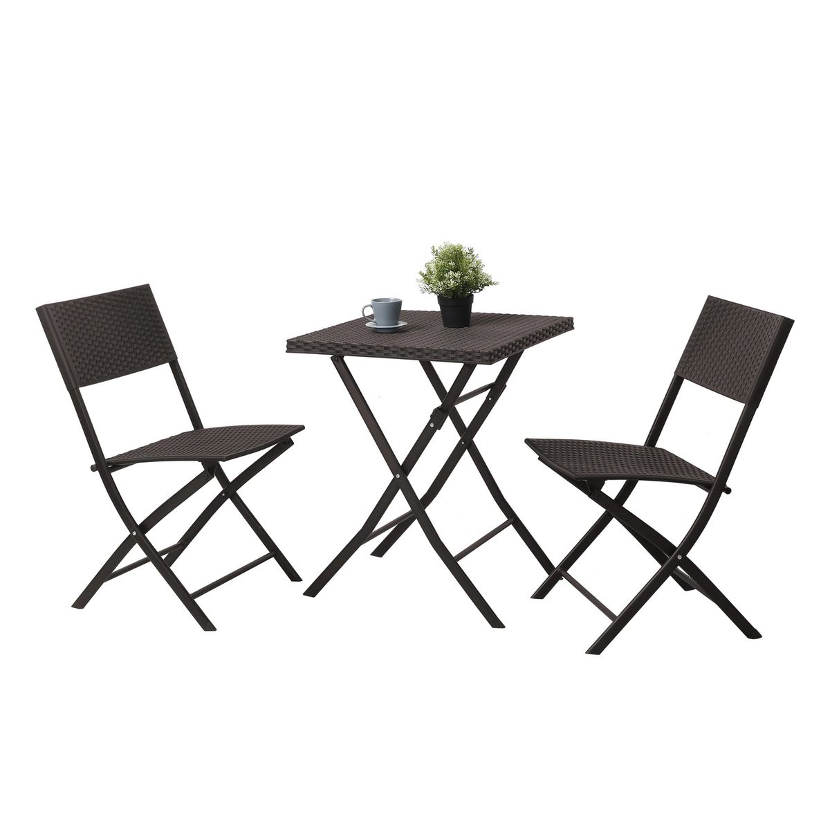 Just Home Collection - Juego de Balcón Plegable Cambridge 3 piezas