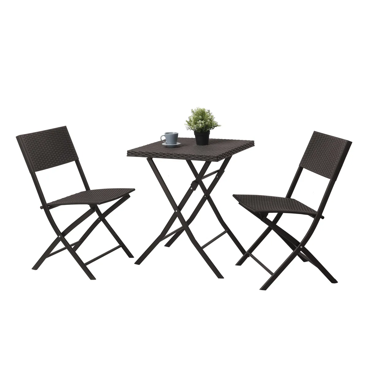 Just Home Collection - Juego de Balcón Plegable Cambridge 3 piezas