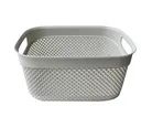 Canasta con asas gris multiusos 29 x 21 cm