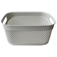 Canasta con asas gris multiusos 29 x 21 cm