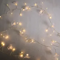 Serie de luces de Navidad LED Flores 100 luces Blanco cálido 2m