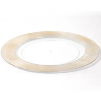 Bajo Plato Navideño Plástico Transparente/ Dorado 32.8cm